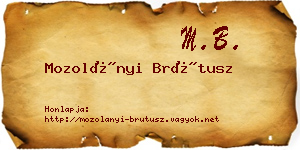 Mozolányi Brútusz névjegykártya